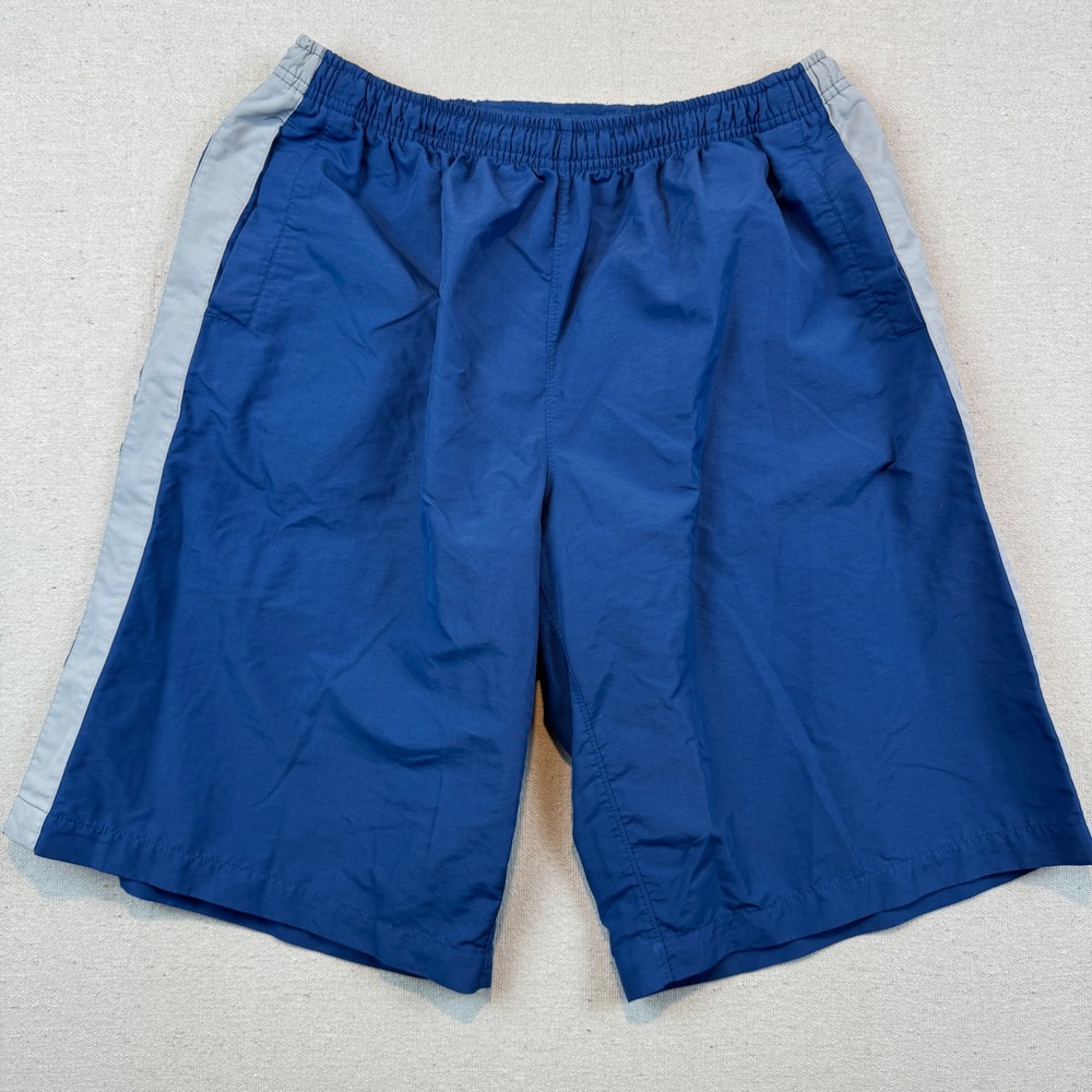 Vintage Men's Size XL Nike Blue Nylon Big Swoosh Athletic Shorts